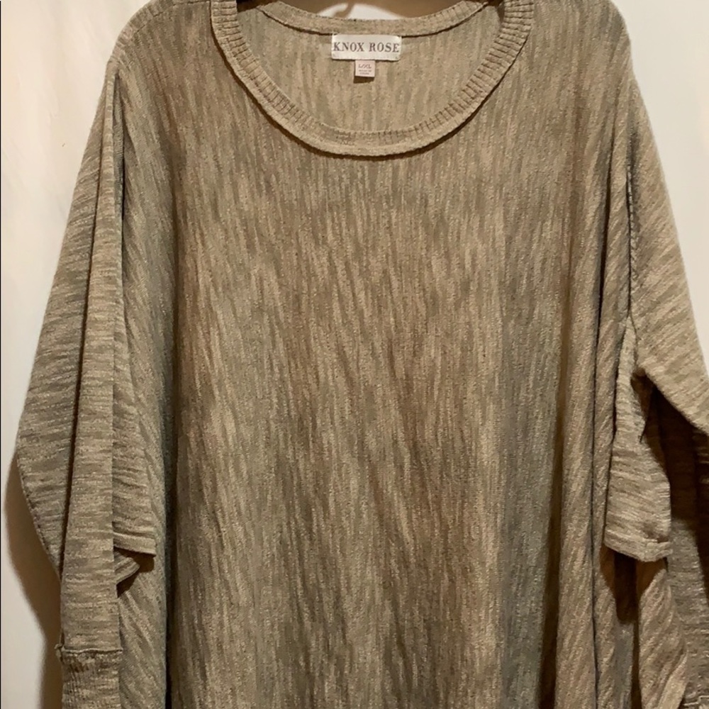 KNOX ROSE PONCHO /TOP L/XL OPEN BOXY BOHO TAUPE